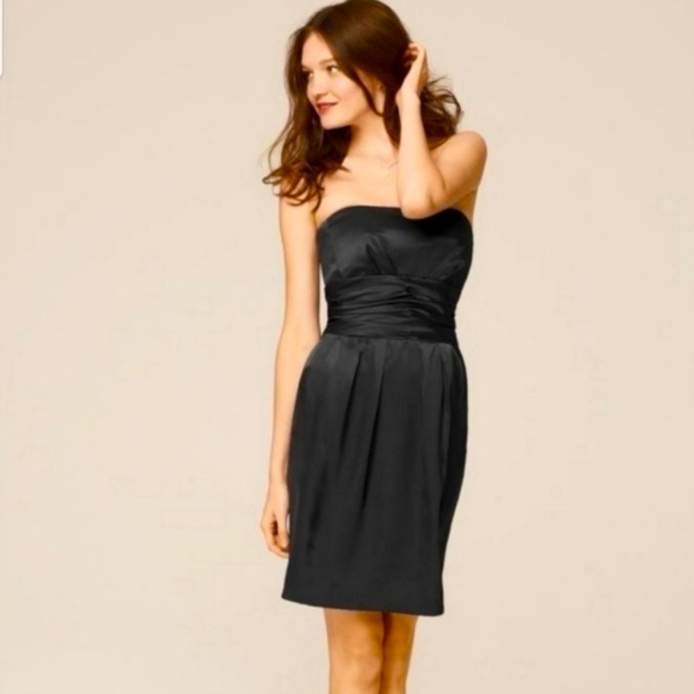 Strapless Satin Charmeuse Cocktail Dress - Flawless! Like New!